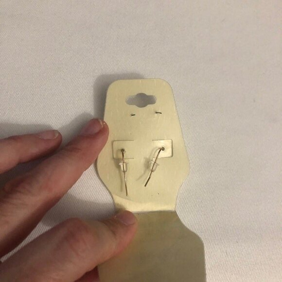 Stylist Dainty Teardrop Earrings Brushed Gold Tone NOC - Picture 4 of 6